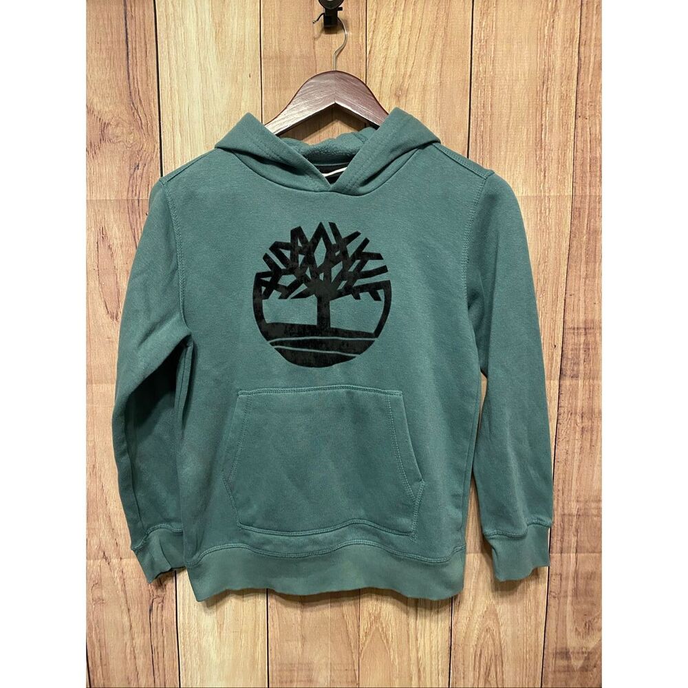 Timberland Medium 10/12 boys sweatshirt hoodie blue black logo